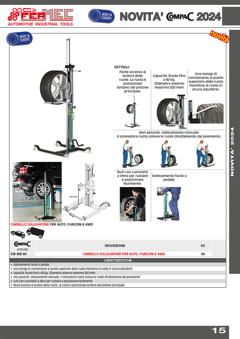 Carrello sollevatore per auto, furgoni e 4wd